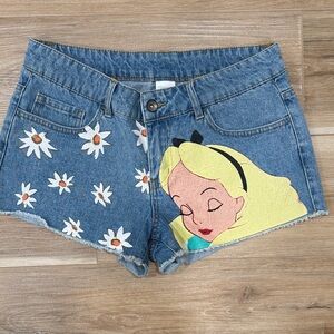 Disney Alice in Wonderland Blue Jean Shorts